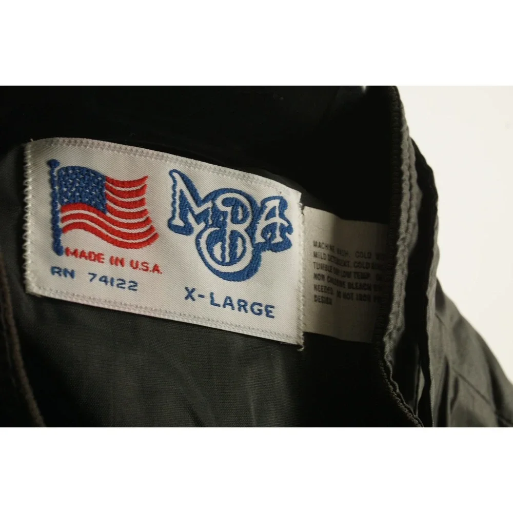Vintage DynoMax MBA‎ Made in the USA Satin Mechanics Jacket Men's XL Black Nylon